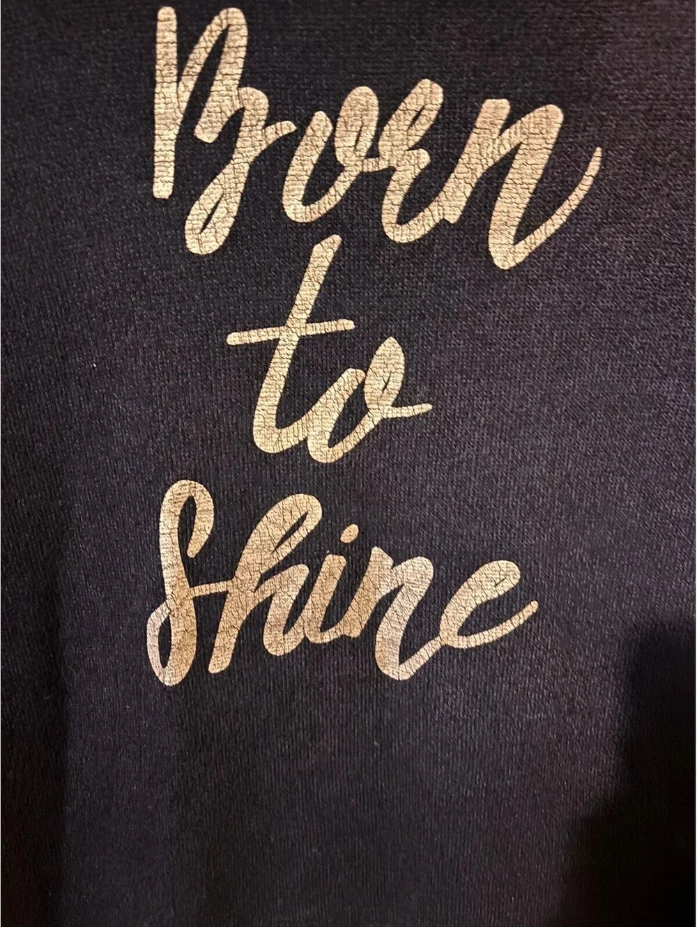 Old Navy Navy Blue 'Born to Shine' Long Sleeve Sweater Size M